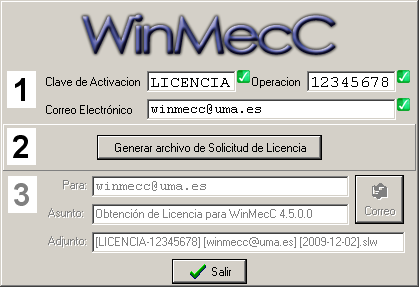Registro del programa WinMecC a traves de Microcad